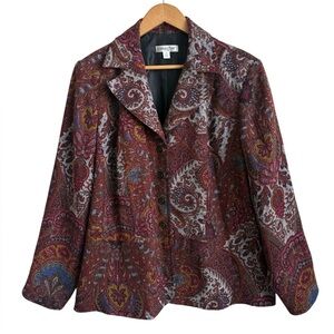 Coldwater Creek Paisley Tapestry Jacket Blazer Size 1X
